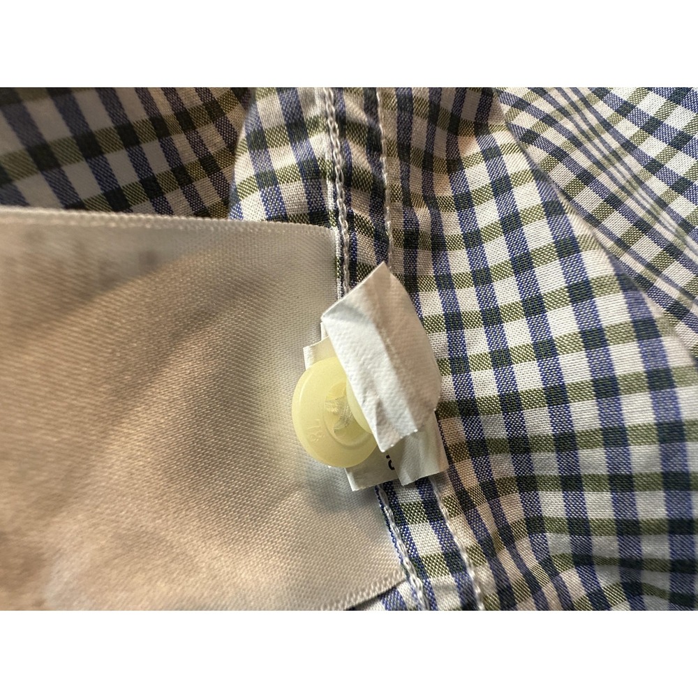 Banana Republic Shirt Mens Small Green Blue Check Slim Fit Button Down Cotton - Picture 5 of 11